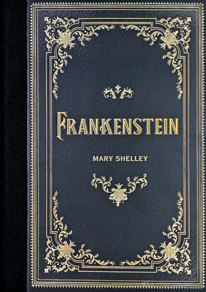 Frankenstein cover with gold embellishments